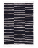 Bohem BH 05 Black İskandinav Desenli Kaydırmaz Örgü Saçaklı Pamuklu Kilim