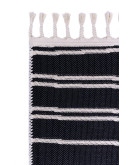 Bohem BH 05 Black İskandinav Desenli Kaydırmaz Örgü Saçaklı Pamuklu Kilim