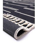 Bohem BH 05 Black İskandinav Desenli Kaydırmaz Örgü Saçaklı Pamuklu Kilim