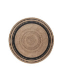 Jutz JZ09 Natural Black Yuvarlak Doğal Jüt Kilim