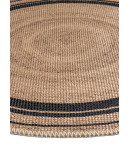 Jutz JZ09 Natural Black Yuvarlak Doğal Jüt Kilim