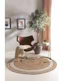 Jutz JZ09 Natural White Yuvarlak Doğal Jüt Kilim