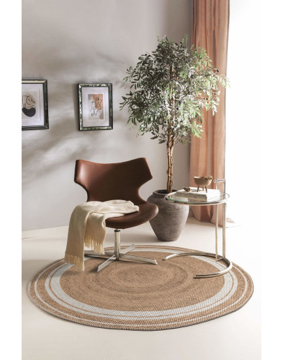 Jutz JZ09 Natural White Yuvarlak Doğal Jüt Kilim