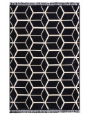 Kilimon KM 01 Black Beige Çift Taraflı Yıkanabilir Pamuklu Kilim