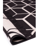 Kilimon KM 01 Black Beige Çift Taraflı Yıkanabilir Pamuklu Kilim