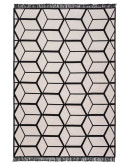 Kilimon KM 01 Black Beige Çift Taraflı Yıkanabilir Pamuklu Kilim