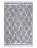 Kilimon KM 03 Grey Cream Çift Taraflı Yıkanabilir Pamuklu Kilim