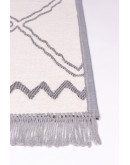 Kilimon KM 03 Grey Cream Çift Taraflı Yıkanabilir Pamuklu Kilim