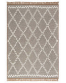 Kilimon KM 03 Grey Cream Çift Taraflı Yıkanabilir Pamuklu Kilim