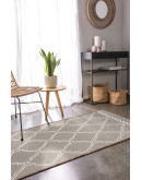 Kilimon KM 03 Grey Cream Çift Taraflı Yıkanabilir Pamuklu Kilim