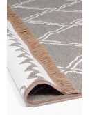 Kilimon KM 03 Grey Cream Çift Taraflı Yıkanabilir Pamuklu Kilim