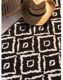 Kilimon KM 04 Black White Çift Taraflı Yıkanabilir Pamuklu Kilim