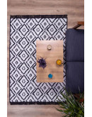 Kilimon KM 04 Black White Çift Taraflı Yıkanabilir Pamuklu Kilim