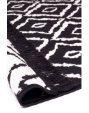 Kilimon KM 04 Black White Çift Taraflı Yıkanabilir Pamuklu Kilim