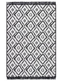 Kilimon KM 04 Black White Çift Taraflı Yıkanabilir Pamuklu Kilim