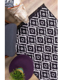 Kilimon KM 04 Black White Çift Taraflı Yıkanabilir Pamuklu Kilim