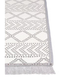Kilimon KM 05 Grey Cream Çift Taraflı Yıkanabilir Pamuklu Kilim