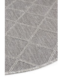 Mood MO 01 Grey İskandinav Desenli Kaydırmaz Yuvarlak Dokuma Kilim