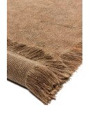 Rustik RS 01 Beige Dört Tarafı Saçaklı Pamuklu Yıkanabilir Kilim