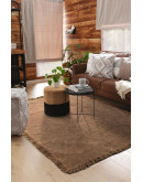 Rustik RS 01 Beige Dört Tarafı Saçaklı Pamuklu Yıkanabilir Kilim
