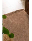 Rustik RS 01 Beige Dört Tarafı Saçaklı Pamuklu Yıkanabilir Kilim