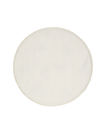 Sidney SDY03 Cream Yuvarlak Pelüş Dokulu Salon Makine Halısı