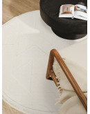 Sidney SDY03 Cream Yuvarlak Pelüş Dokulu Salon Makine Halısı