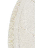 Sidney SDY03 Cream Yuvarlak Pelüş Dokulu Salon Makine Halısı