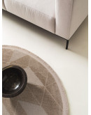 Sidney SDY05 Beige Yuvarlak Pelüş Dokulu Salon Makine Halısı