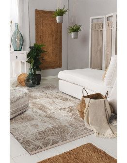 Vega VG03 Beige Mermer Desenli Yumuşak Salon Makine Halısı