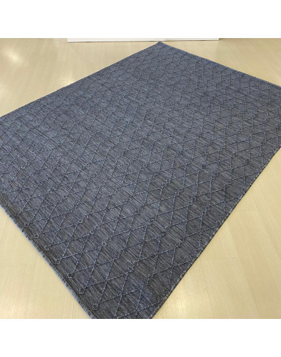 Nepal Sisal Mavi Kesme Halı 6049